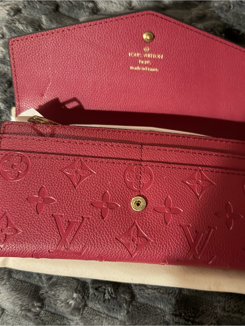 Red Monogram Envelope Wallet - Picture 2 of 7